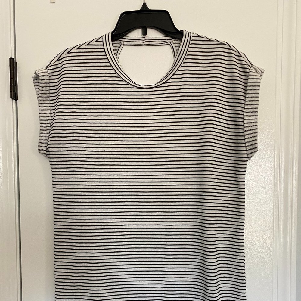 Open Back Striped T-Shirt Dress